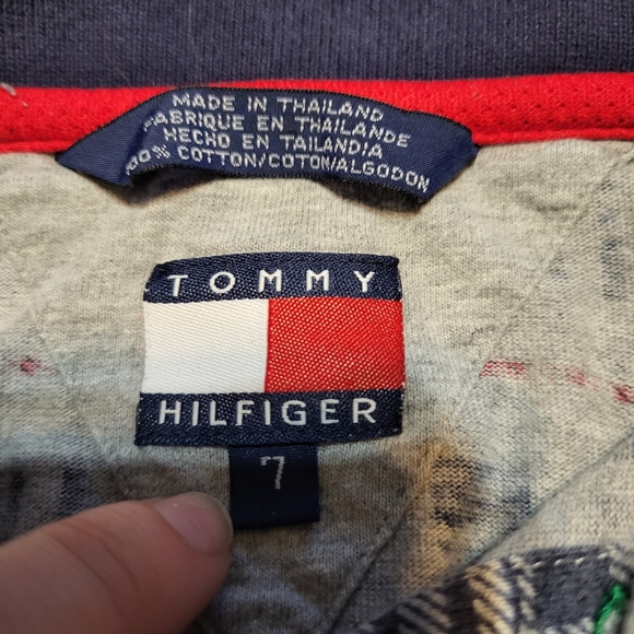 Vintage Tommy Hilfiger Plaid Polo Shirt Long Sleeve Collared Top Boys Size 7 - Picture 4 of 7